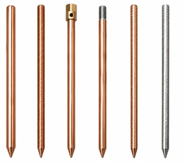 Copper, copper-bonded and stainless steel earth rods