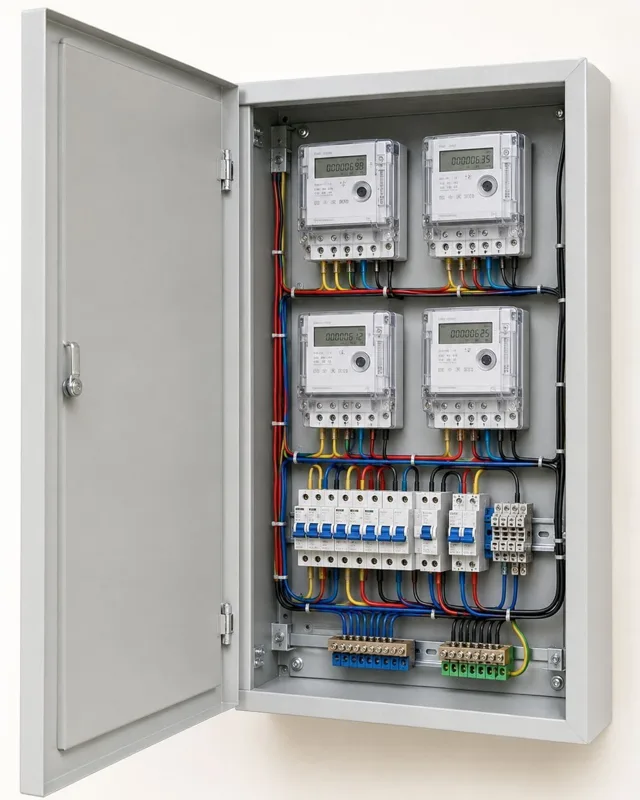Multi-way electricity meter panel