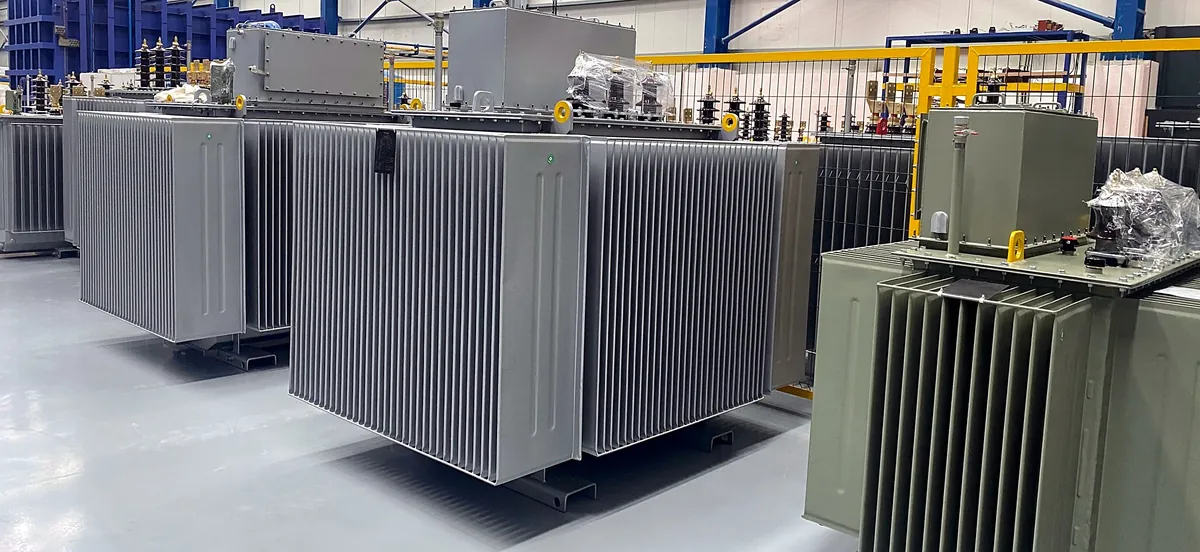 Finished hermetic transformers with cable boxes awaiting dispatch