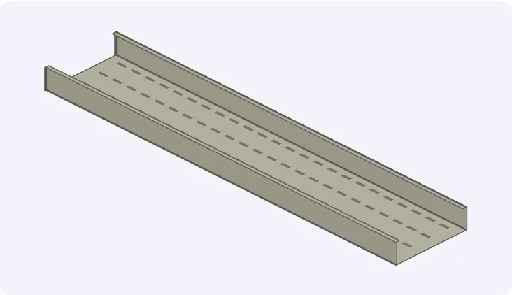 GRP cable tray straight length with perforated base